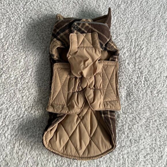 Brown Plaid Dog Jacket Size XS NWOT - Picture 2 of 4